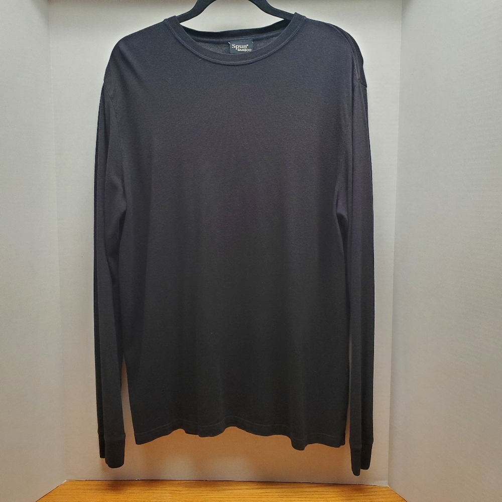 Spun Bamboo Long Sleeve Black Tee Shirt Womans L
